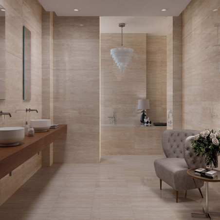 Carrelage travertin - Effet pierre - Carrelage TRAVERTINO 60x120 cm EFFET PIERRE TRAVERTIN rectifié