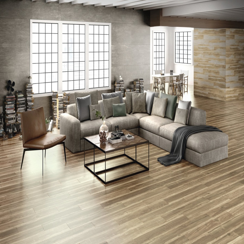 Imitation parquet - carrelage madagascar noce 20x120 cm effet bois rectifié