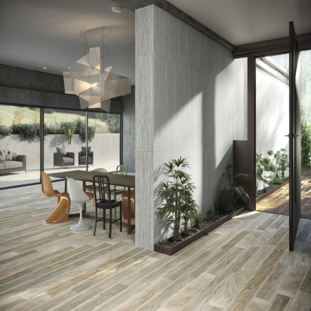 Imitation parquet - carrelage macchiato taupe 20x120 cm effet bois rectifié