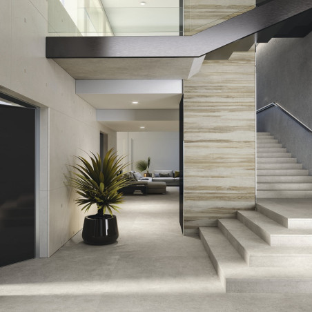 Effet béton - carrelage wabi taupe lapatto 120x120 cm effet béton rectifié