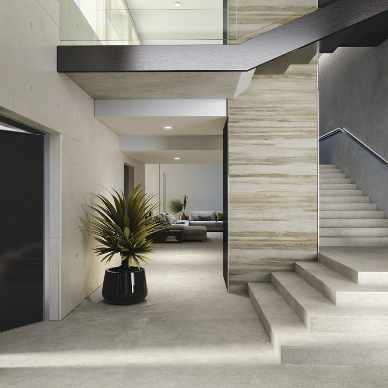 Effet béton - carrelage wabi taupe lapatto 120x120 cm effet béton rectifié