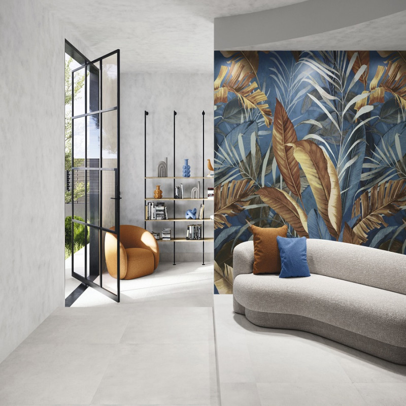 Effet béton - carrelage work bianco 120x120 cm effet béton rectifié