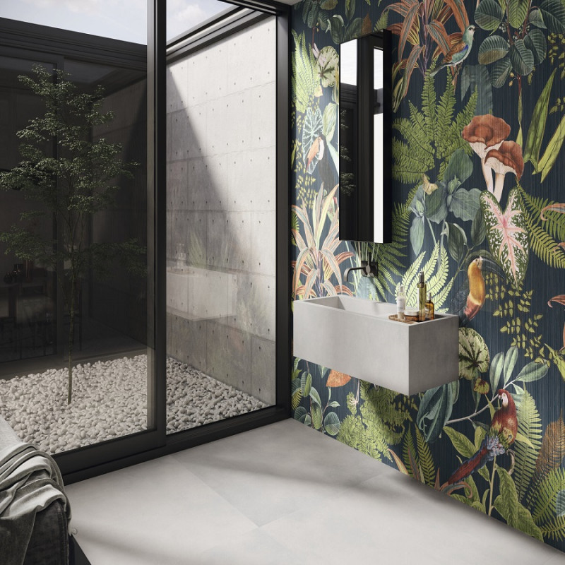 Effet béton - carrelage work bianco 120x120 cm effet béton rectifié