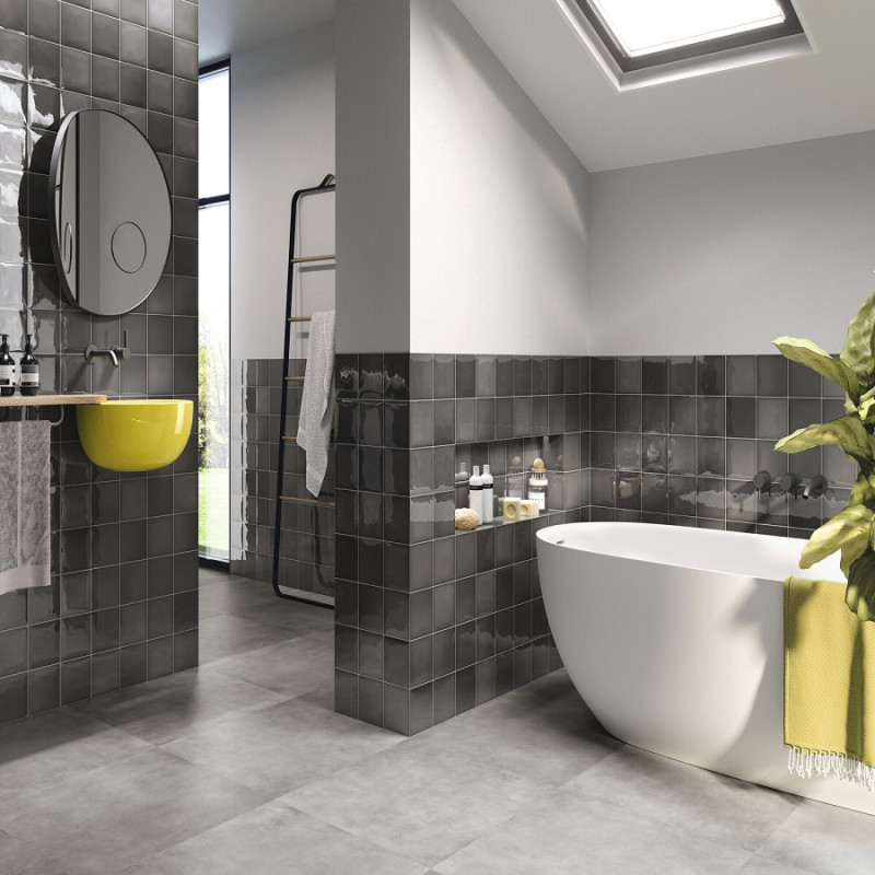 Effet béton - carrelage work cenere 120x120 cm effet béton rectifié