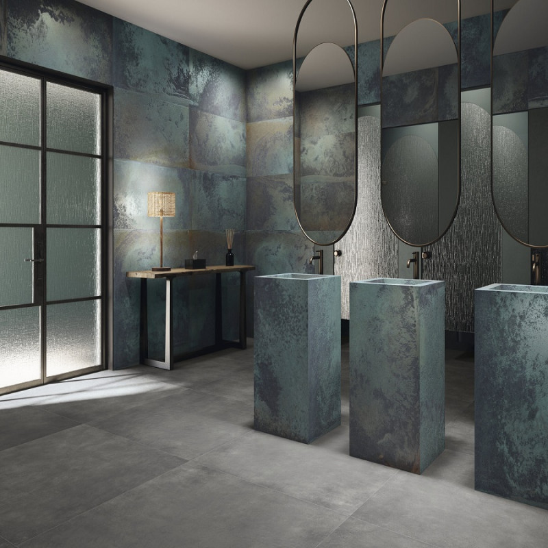 Effet béton - carrelage work coal 120x120 cm effet béton rectifié