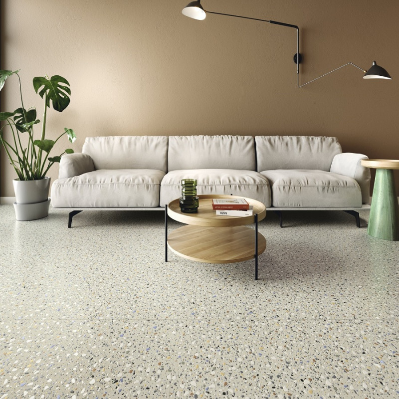 Terrazzo - carrelage epoca bone 60x60 cm effet terrazzo rectifié