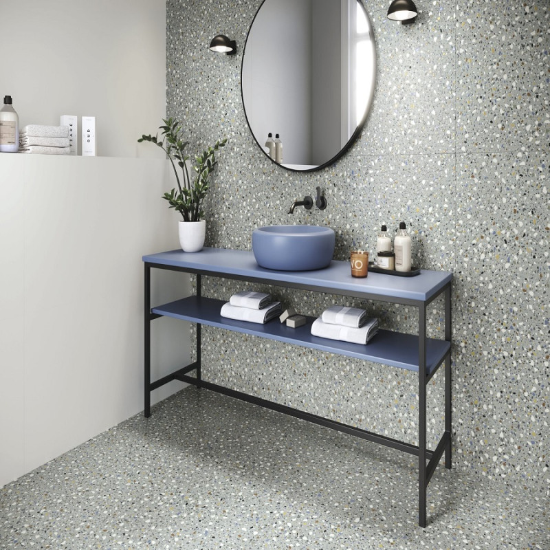 Terrazzo - carrelage epoca grey 60x60 cm effet terrazzo rectifié