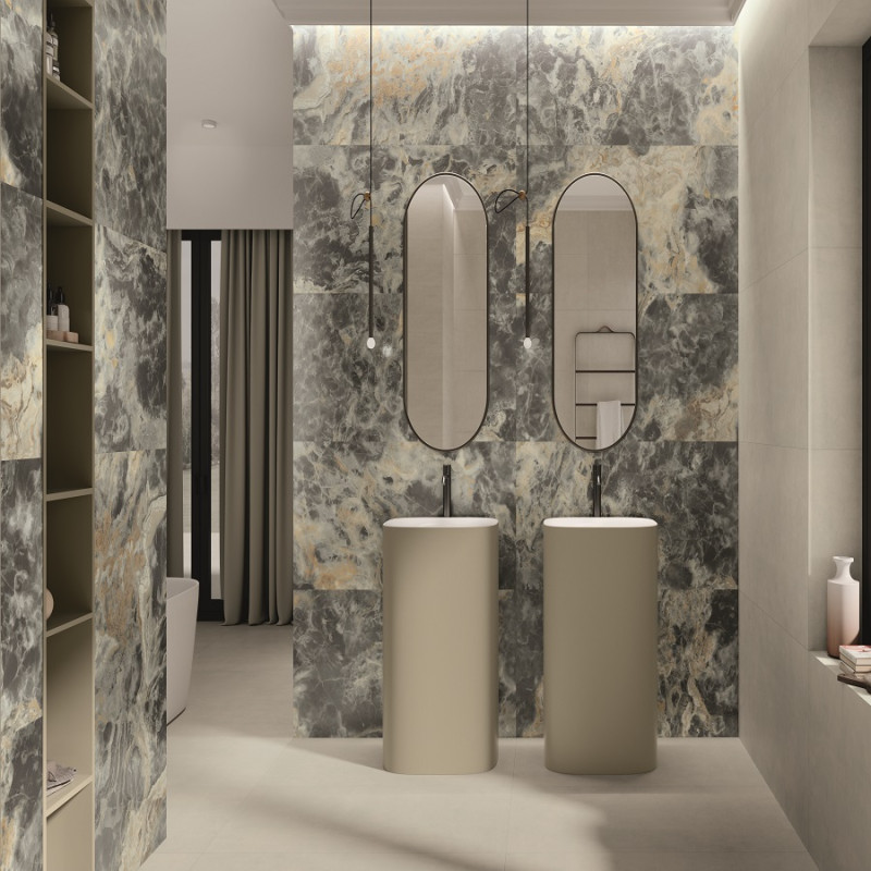 Effet marbre - carrelage cashmere black 60x120 cm effet marbre poli