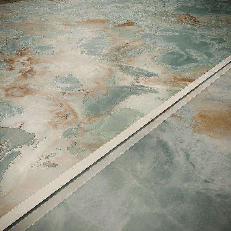 Effet marbre - carrelage cashmere aquamarine 60x120 cm effet marbre poli