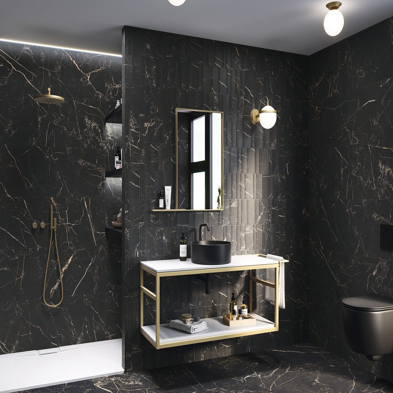 Effet marbre - carrelage night lux 60x120 cm effet marbre poli