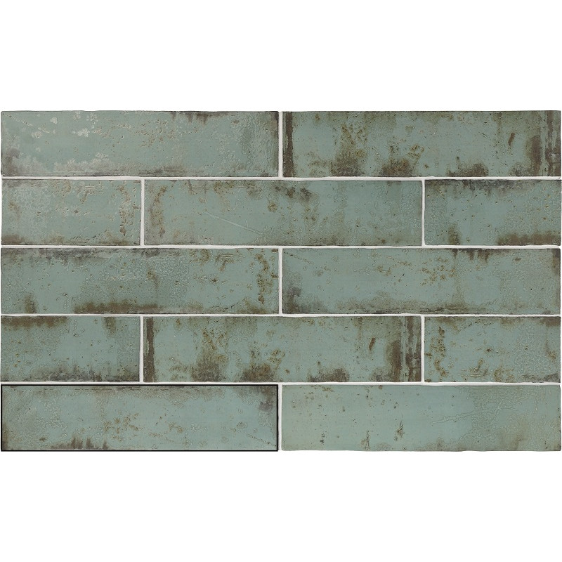 Zellige - carrelage effet zellige 7.5x30 cm grunge aqua