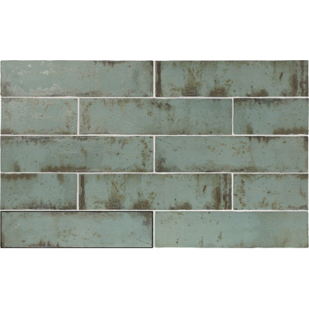 Echantillon - echantillon carrelage effet zellige 7.5x30 cm grunge aqua
