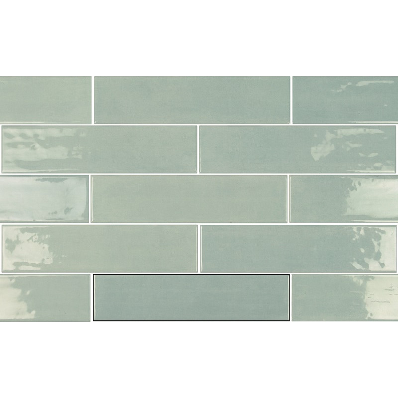 Zellige - carrelage effet zellige 7.5x30 cm mud light green