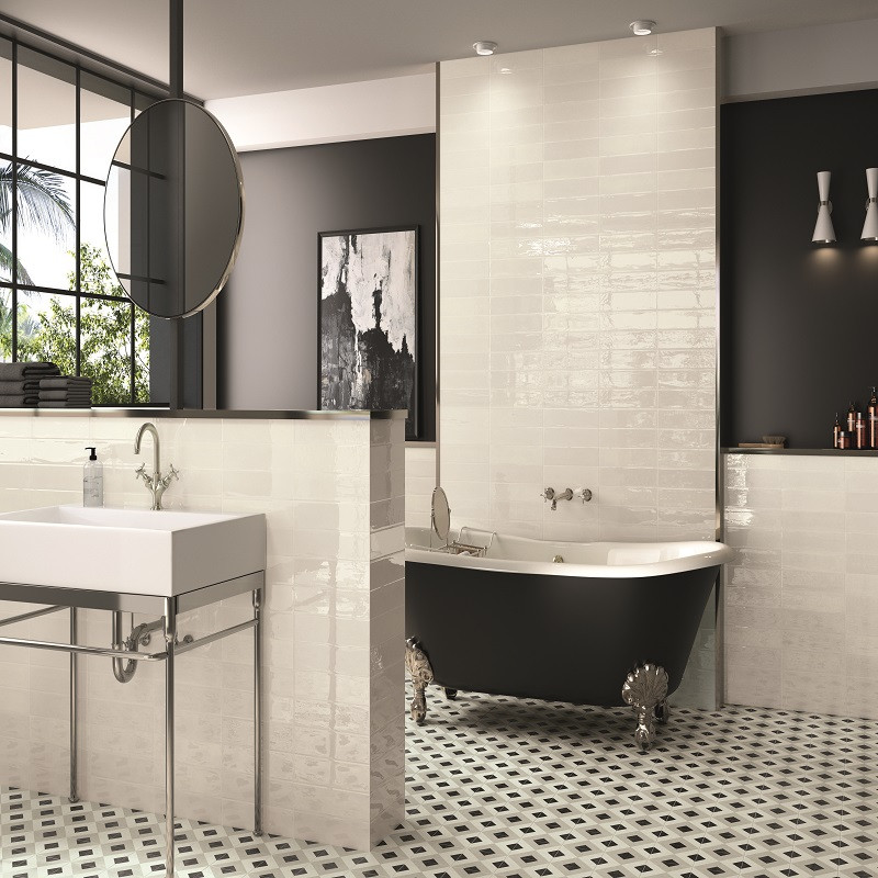 Zellige - carrelage effet zellige 7.5x30 cm mud white