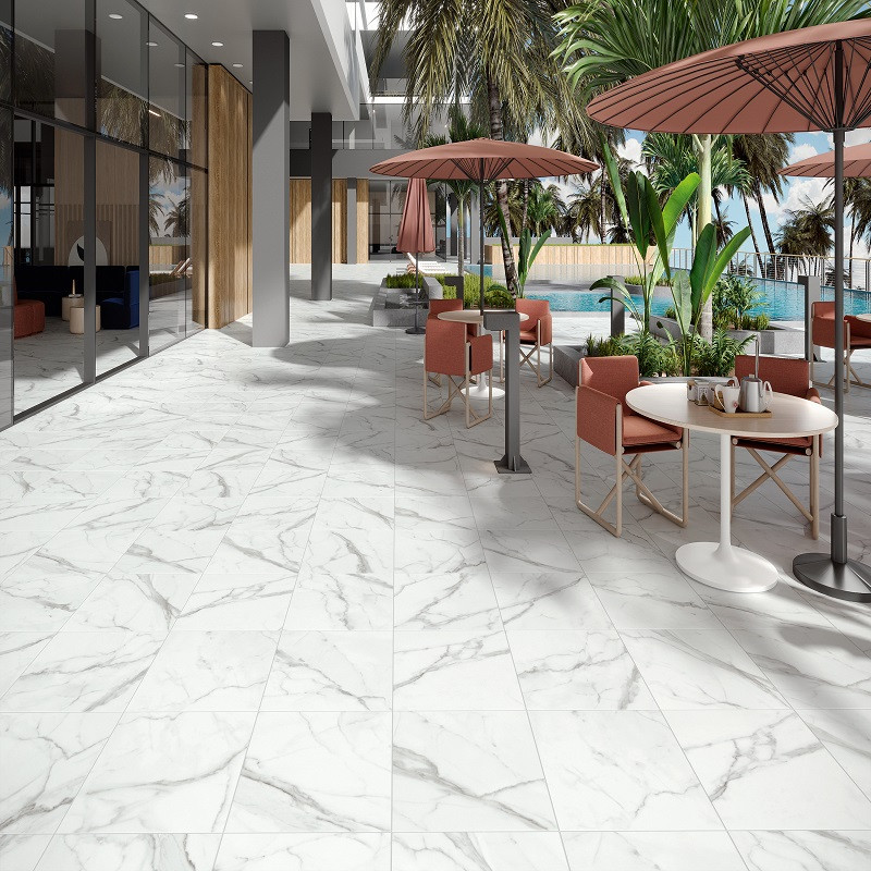 Dalle sur plots terrasse - Dalle sur plots ICE 60x60x2 cm effet marbre antidérapant R11