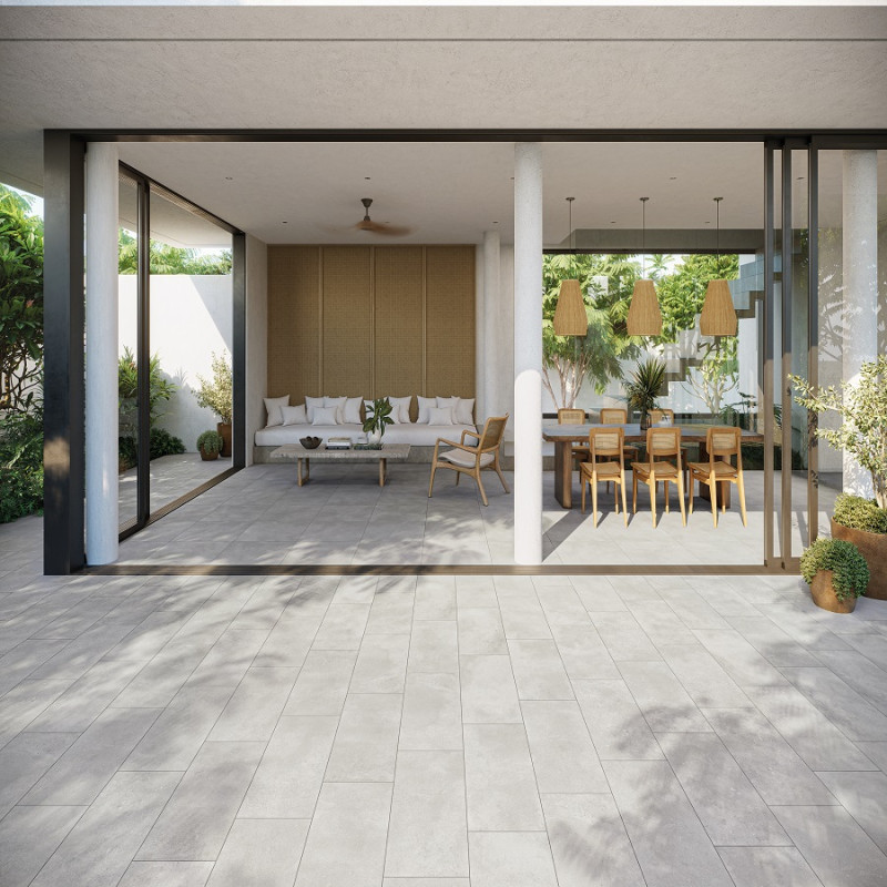 Effet béton - carrelage snow mate 60x60 cm effet béton rectifié antidérapant r11