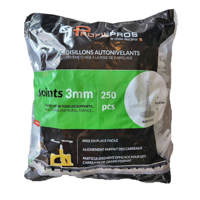 Croisillons carrelage - croisillons 3 mm autonivelants à visser / sachet de 250 pièces