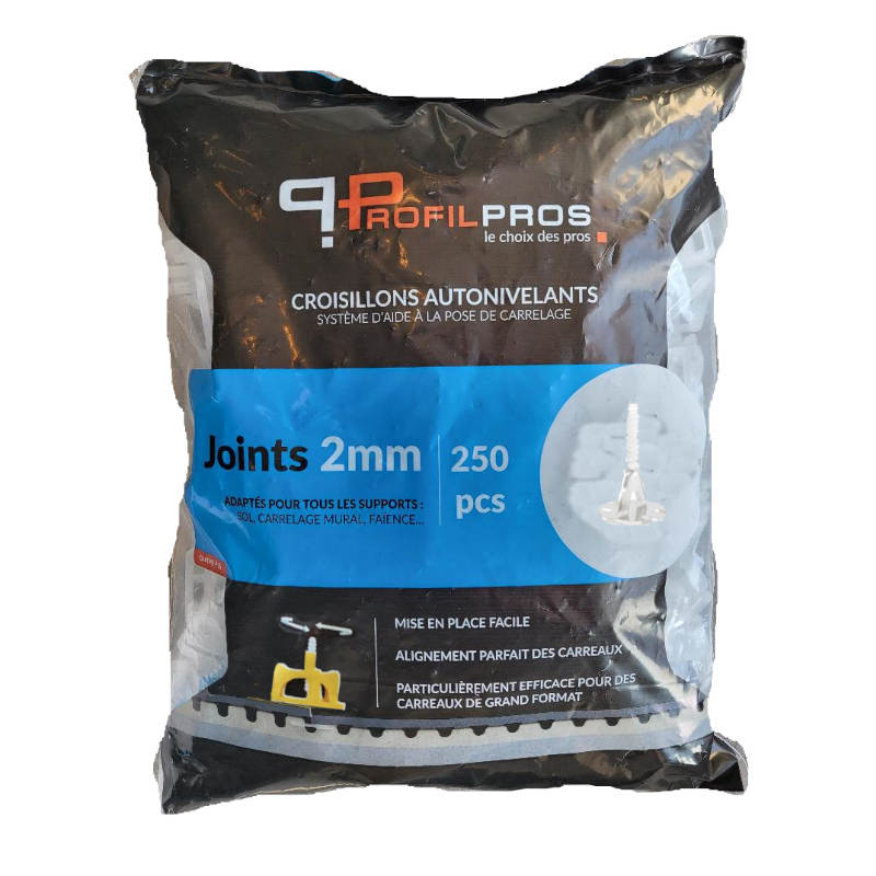 Croisillons carrelage - croisillons 2 mm autonivelants à visser / sachet de 250 pièces