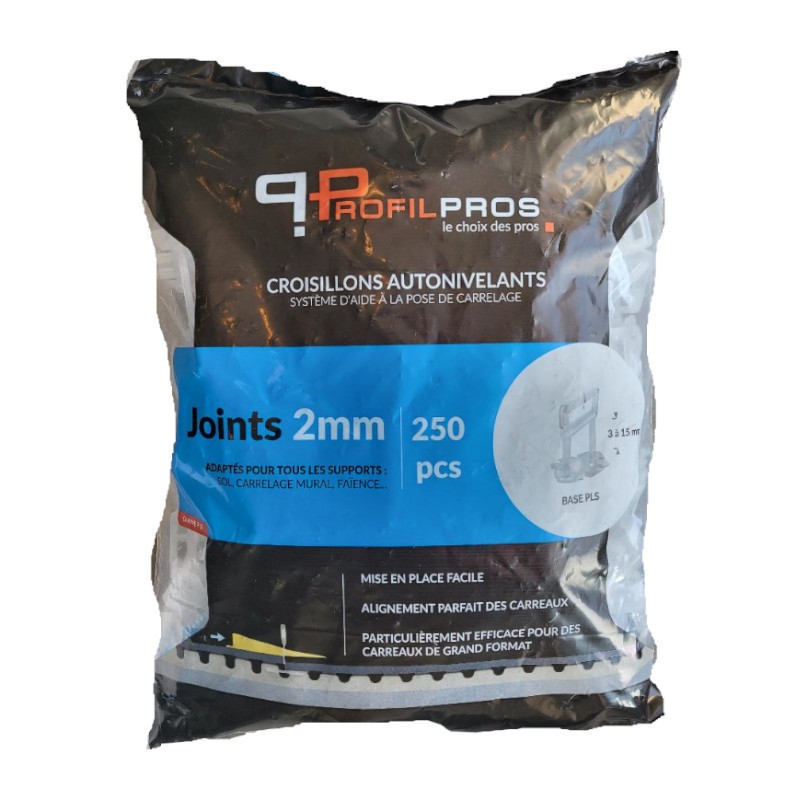Croisillons carrelage - croisillons 2 mm autonivelants pour cales / sachet de 250 pièces