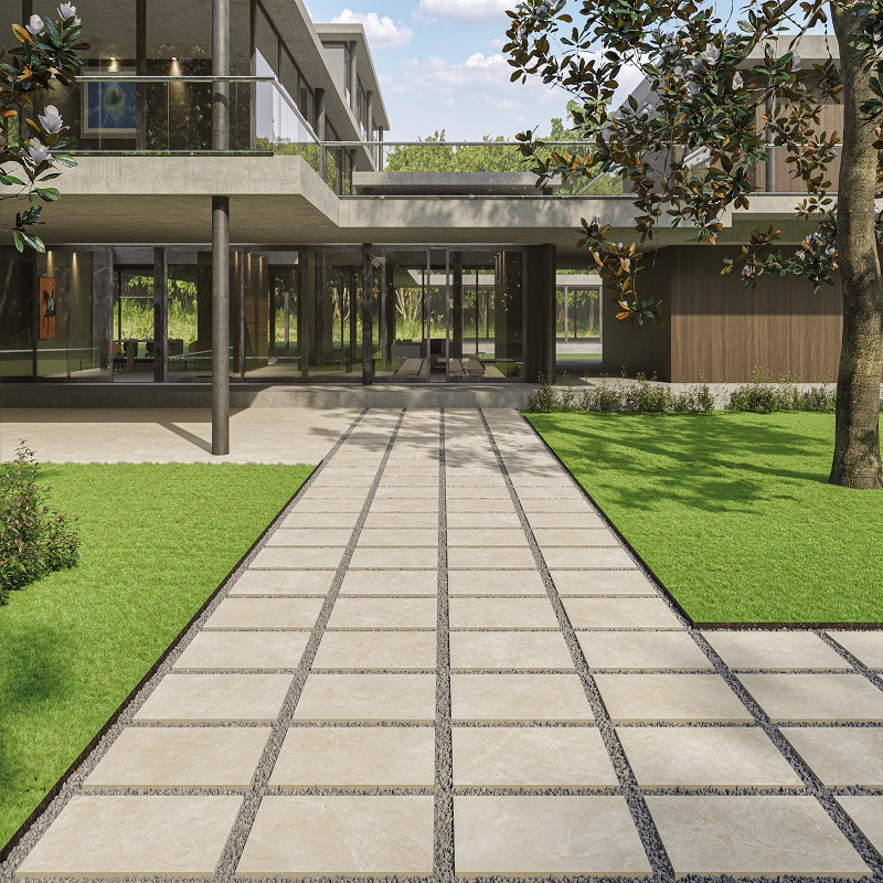 Dalle sur plots terrasse - Dalle sur plots AMALFI BEIGE 60x90x2 cm effet pierre antidérapant R11