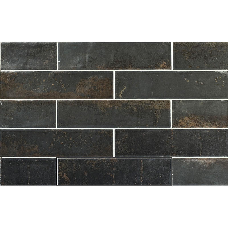 Zellige - carrelage effet zellige 6,3x25 cm magnetism graphite