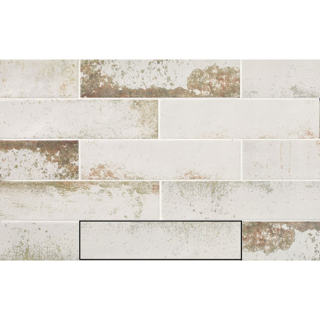 Echantillon - echantillon carrelage effet zellige 6,3x25 cm magnetism WHITE