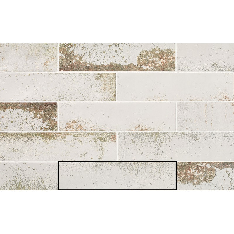 Echantillon - echantillon carrelage effet zellige 6,3x25 cm magnetism WHITE