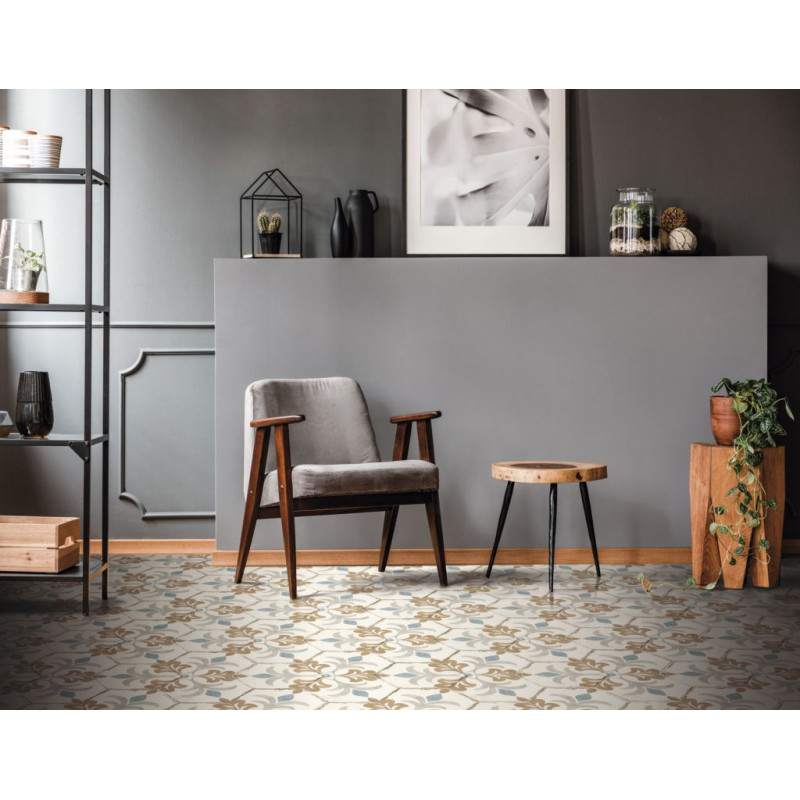 Carrelage hexagonal - Carrelage LOLA 21x25 cm effet carreaux ciment