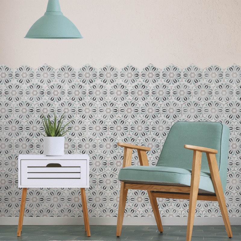 Carrelage hexagonal - Carrelage BOSA 14x16 cm effet carreaux ciment