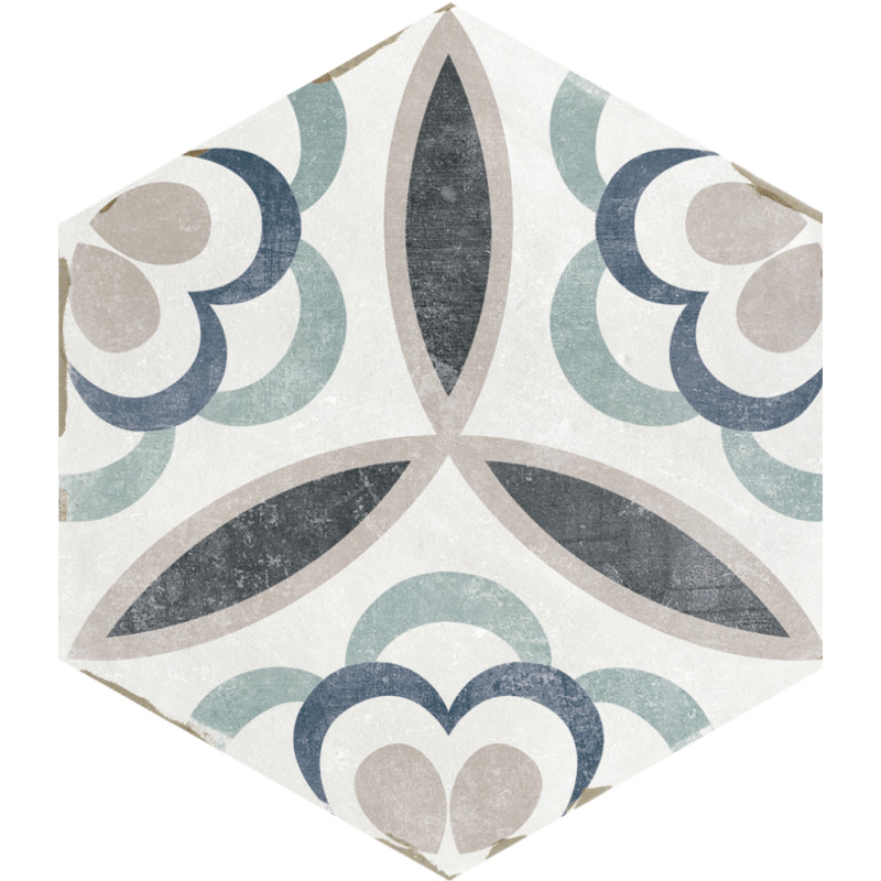 Carrelage hexagonal - carrelage SASSANI 14x16 cm effet carreaux ciment