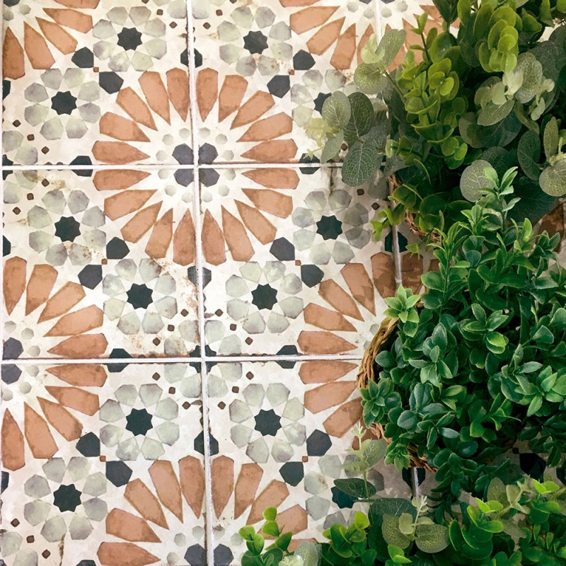 Carreaux ciment - Carrelage SYLVIANA 20x20 cm effet carreaux ciment vieilli