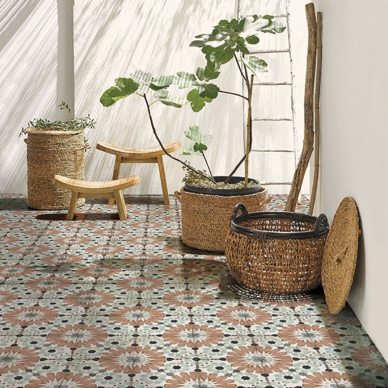 Carreaux ciment - Carrelage SYLVIANA 20x20 cm effet carreaux ciment vieilli