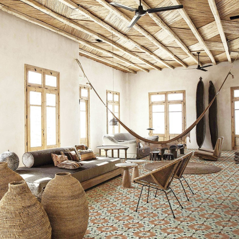 Carreaux ciment - Carrelage SYLVIANA 20x20 cm effet carreaux ciment vieilli