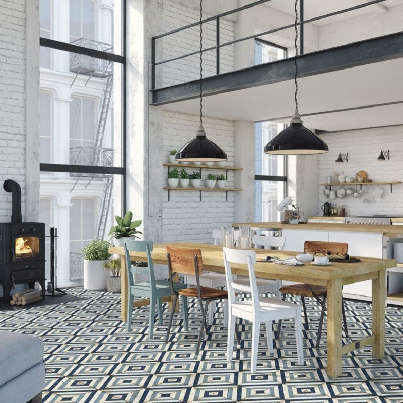 Carreaux ciment - Carrelage ELYRIA 20x20 cm effet carreau ciment vieilli