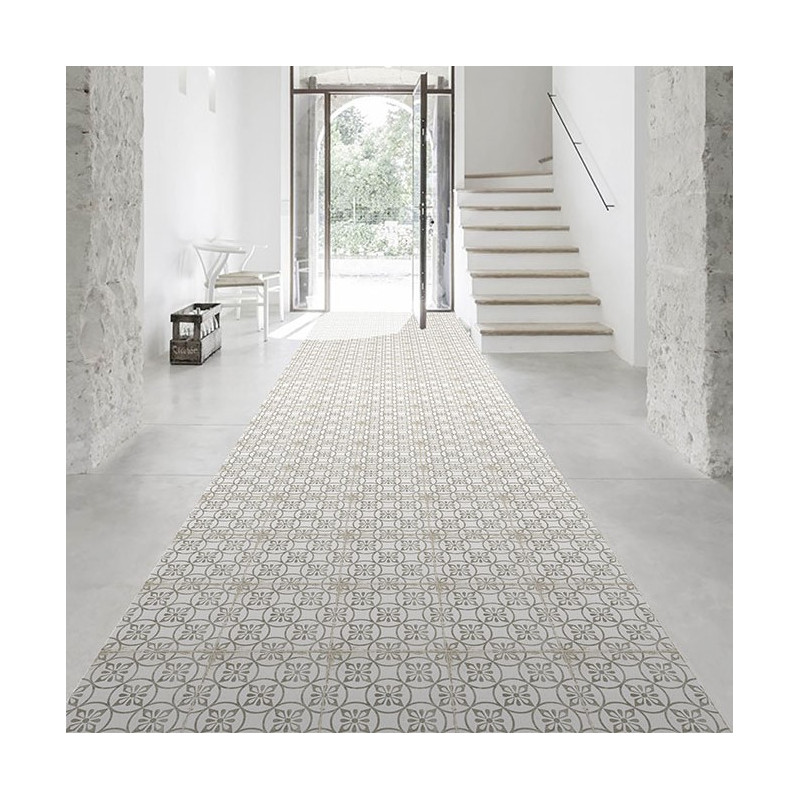 Carreaux ciment - Carrelage CAPEL TAUPE 20x20 cm effet carreau ciment vieilli