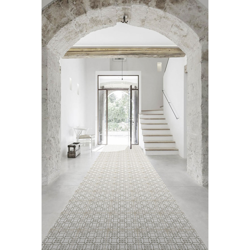 Carreaux ciment - Carrelage CAPEL TAUPE 20x20 cm effet carreau ciment vieilli