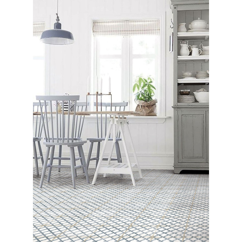 Carreaux ciment - Carrelage dorset blue 20x20 cm effet carreau ciment vieilli