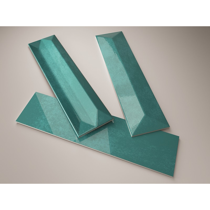 Carrelage 3D relief - carrelage refraction aqua 7.5x30 cm effet zellige 3D relief