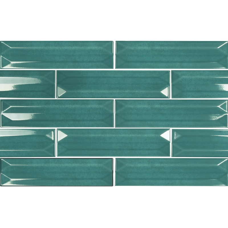 Carrelage 3D relief - carrelage refraction aqua 7.5x30 cm effet zellige 3D relief