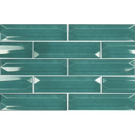 Echantillon - echantillon carrelage refraction aqua 7.5x30 cm effet zellige 3D relief