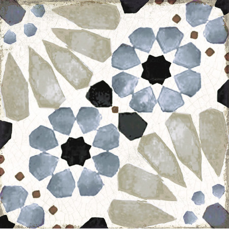 Echantillon - echantillon Carrelage MINA 20x20 cm effet carreau ciment vieilli