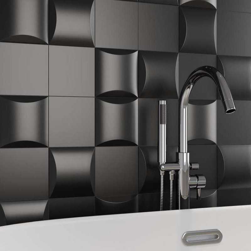 Carrelage 3D relief - carrelage 3D negro mat 15x15 cm