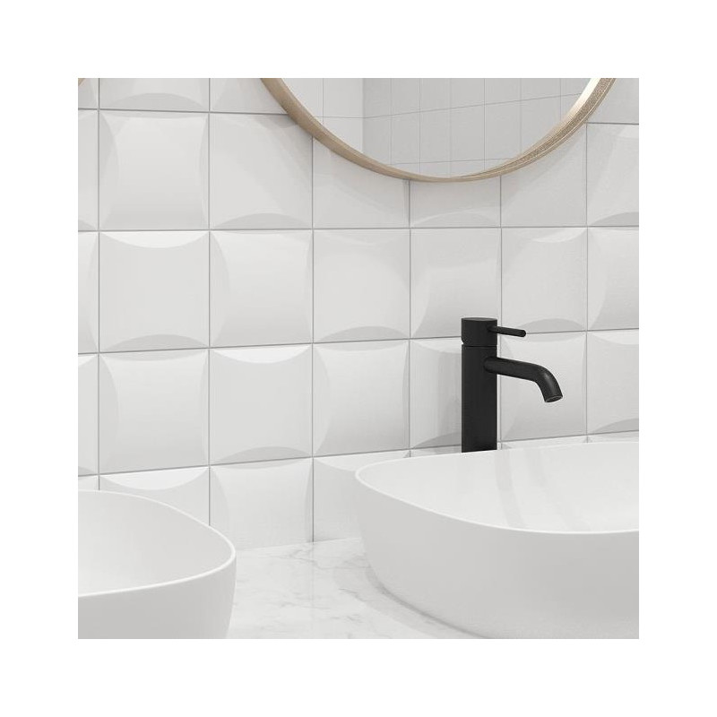 Carrelage 3D relief - carrelage 3D white mat 15x15 cm