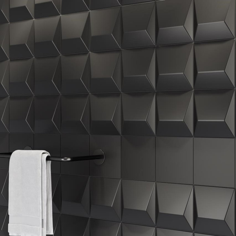 Carrelage 3D relief - carrelage 3D keops negro mat 15x15 cm