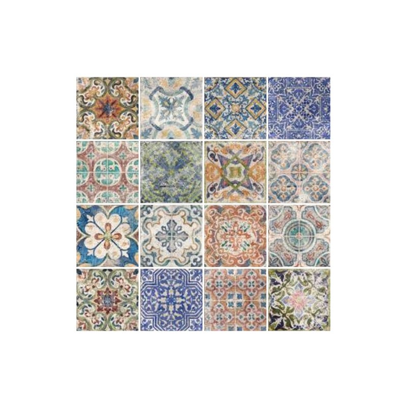 Carreaux ciment - Carrelage mix santacruz 15x15 cm effet carreaux ciment vieilli