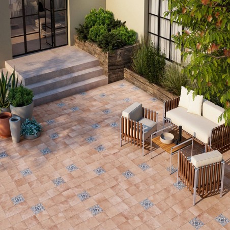 Terre cuite - carrelage cotto aspdin 25x25 cm effet terre cuite