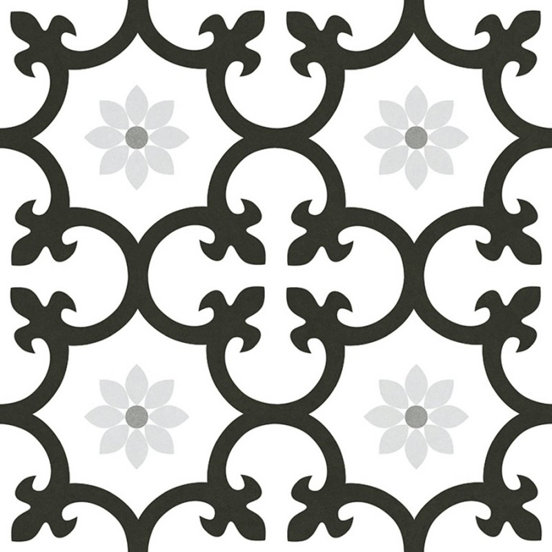 Echantillon - echantillon carrelage dalia black 25x25 cm effet carreaux ciment