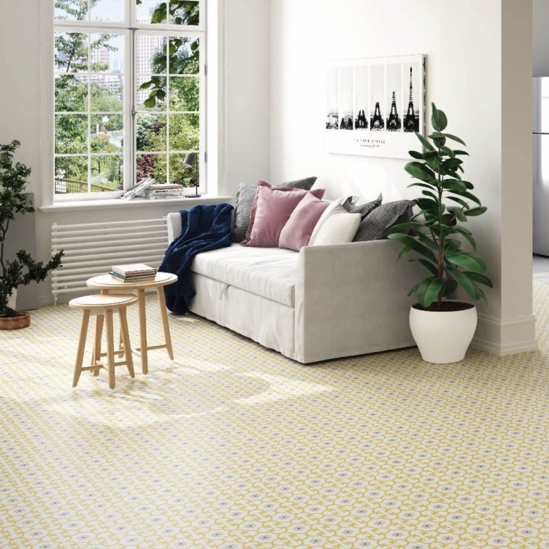 Carreaux ciment - carrelage dalia dandelion 25x25 cm effet carreaux ciment