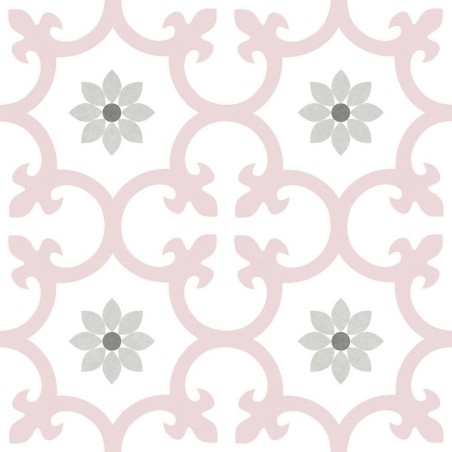 Echantillon - echantillon carrelage dalia rose 25x25 cm effet carreaux ciment