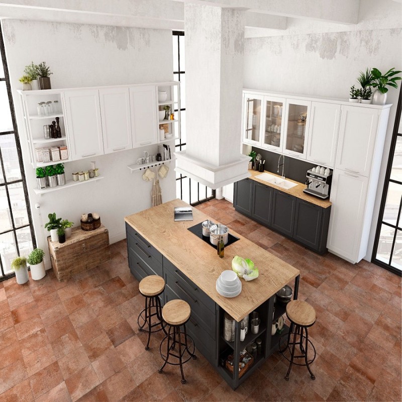 Terre cuite - carrelage volterra 25x25 cm effet terre cuite